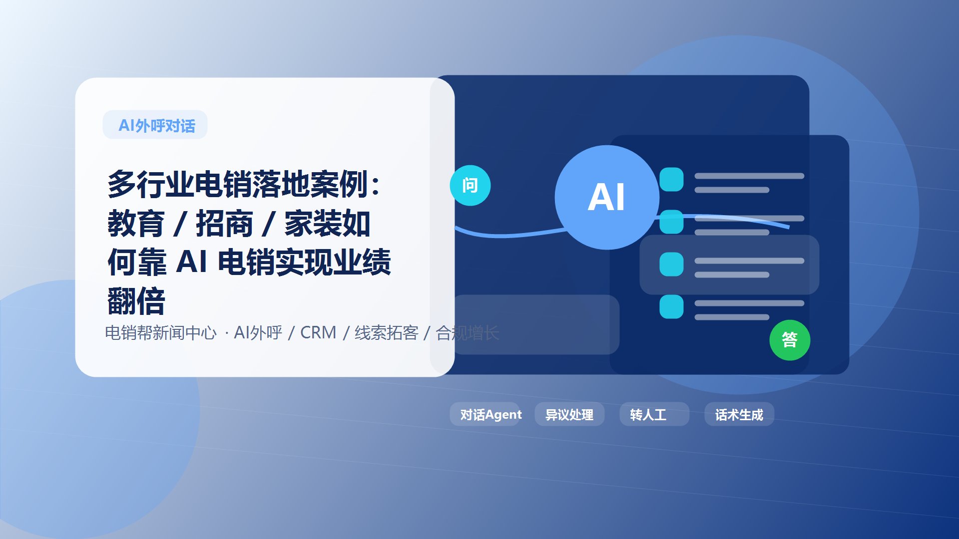 多行业电销落地案例：教育 / 招商 / 家装如何靠 AI 电销实现业绩翻倍新闻配图